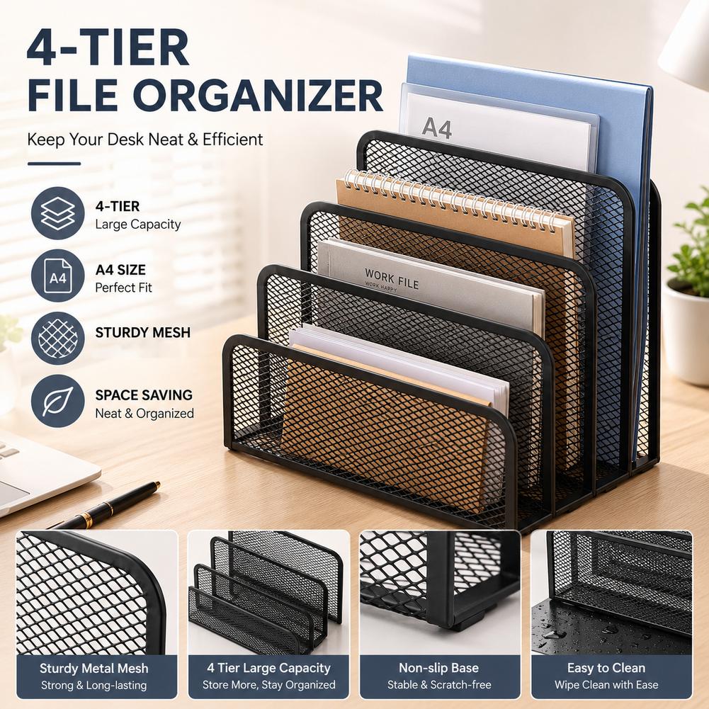 서류 정리대, 노트북 받침대, 책상용 3단 블랙 메탈  - Document Holder Stand 리뷰 및 가격