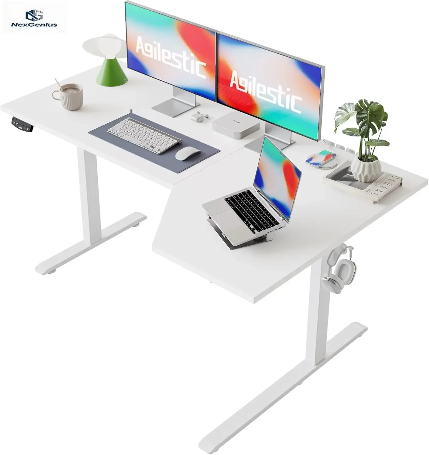 L자형 전동 스탠딩 데스크 59인치 높이 조절 가능한  - Home Office Work Table 리뷰 및 가격